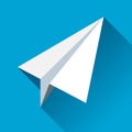 Paper plane icon in flat style. Airplane symbol. Vector object for you project Royalty Free Stock Photo